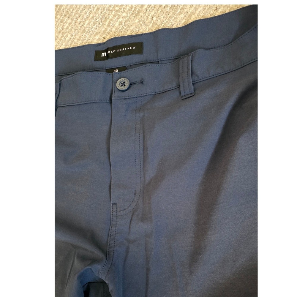 Travis Mathew Beck Mens Blue Golf Performance Shorts Size 38 Stretch Casual